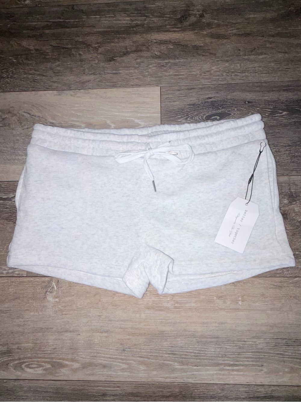 Kids Light Gray Drawstring Knit Shorts